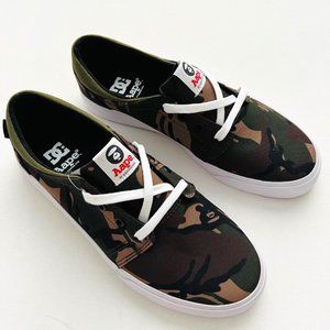 Aape By A Bathing Ape x DC Skateboard Shoes Sneakers Camo ( 8.5 )